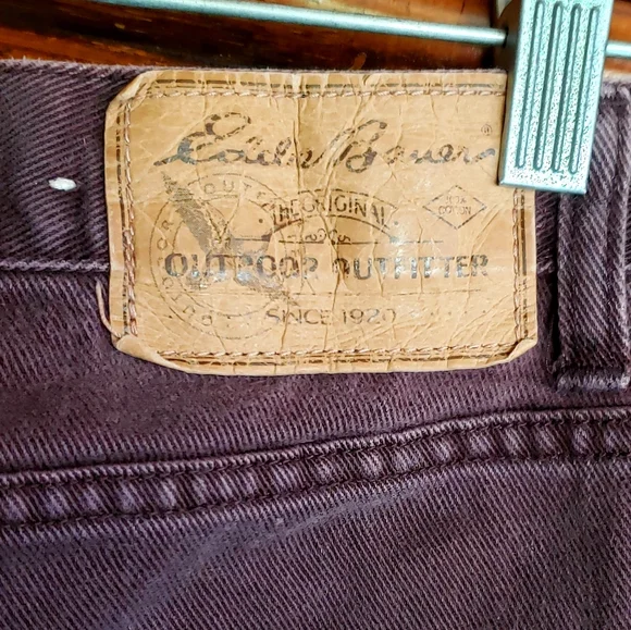 EDDIE BAUER High-Waisted VTG Jeans Relaxed Fit - Soft Brown - Size 14 - EVC - Picture 8 of 10